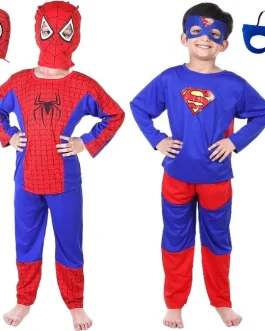 Spiderman & Superman kids costume dress combo 2 dress for 2 to 8 years Kids Costume Wear