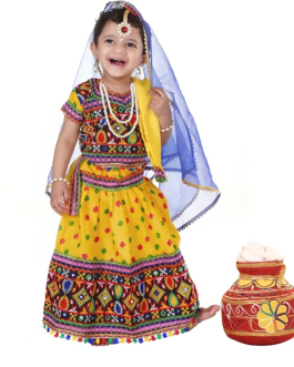 Raj Fancy Dresses Radha and krishna Dress for Kids with Jewellery Accessories for baby Boy & Girls Kids Costume Wear